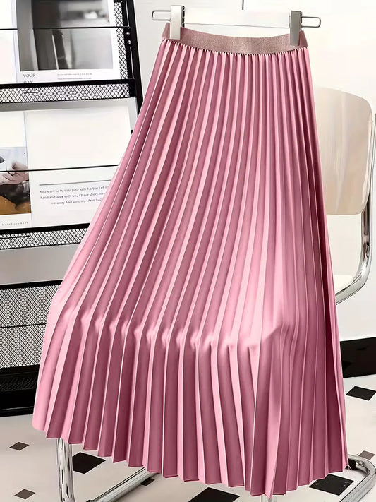 Pleated Skirt with High Waist