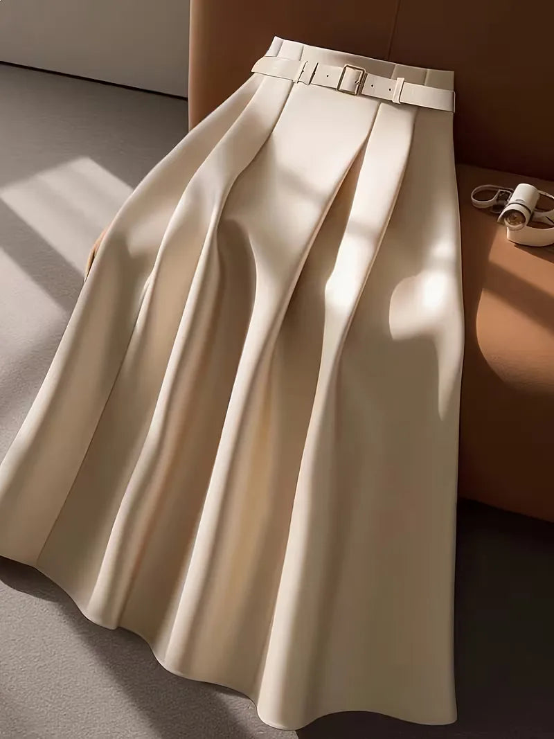 Pleated Skirt with High Waist