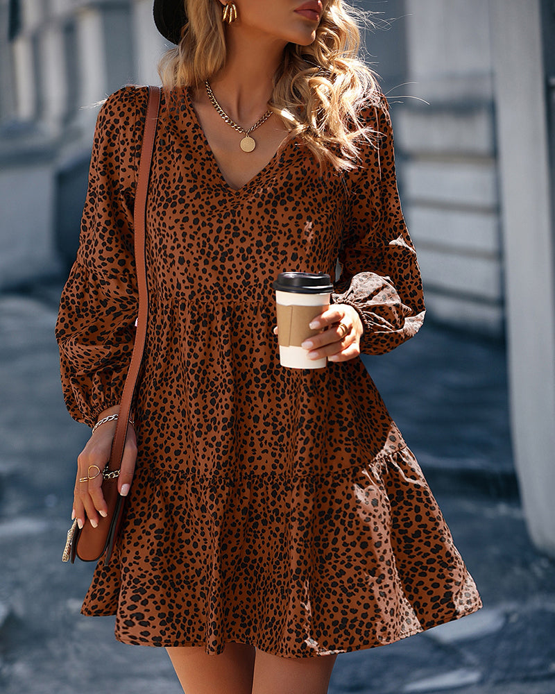 Polka Dot Dress with V-Neck