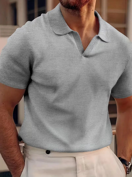 Polo with Short Sleeves and V-Neck