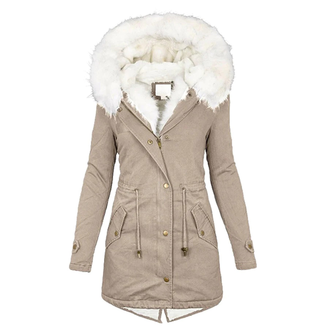 Long Winter Coat with Hood for Women - Zekenia