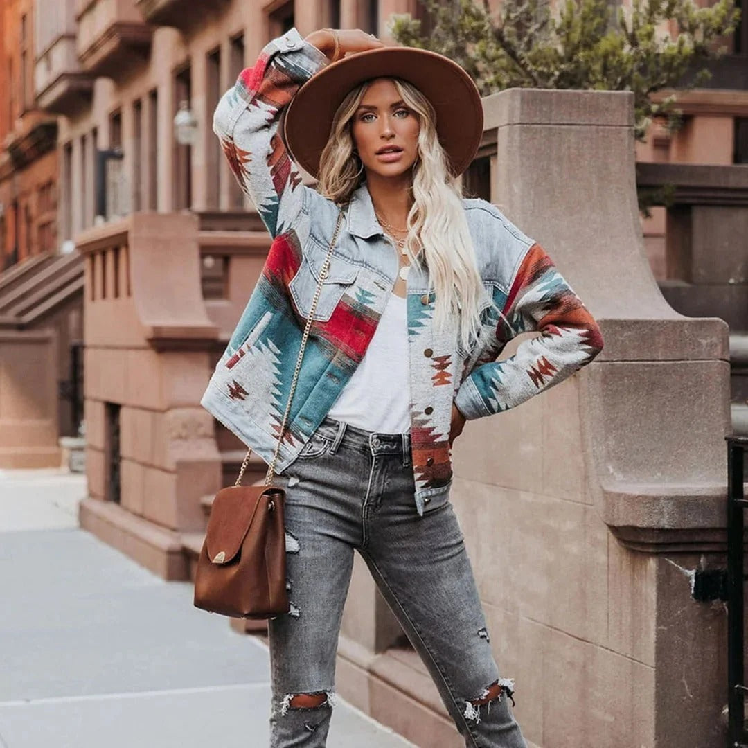 Retro Denim Jacket for Women - Eva