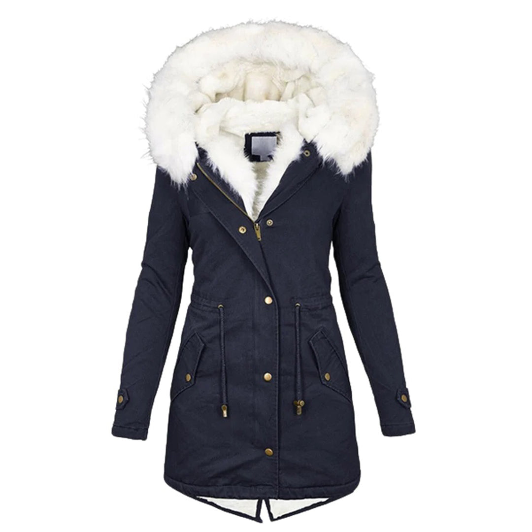 Long Winter Coat with Hood for Women - Zekenia