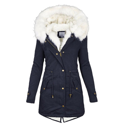 Long Winter Coat with Hood for Women - Zekenia