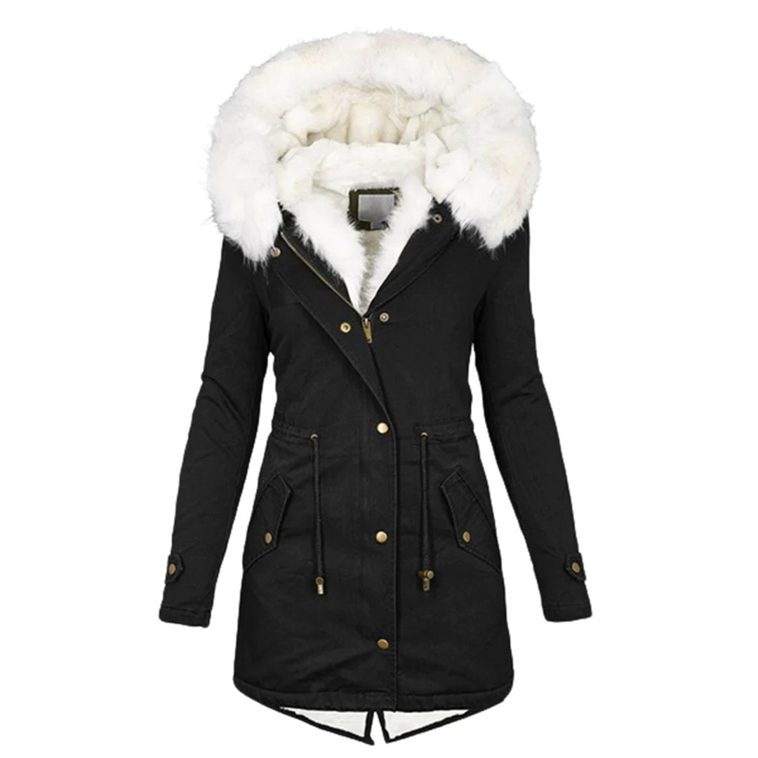 Long Winter Coat with Hood for Women - Zekenia