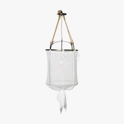 Boho Linen Pendant Light with Rustic Elegance