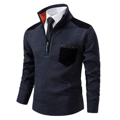 Pullover Sweater with Collar and Pocket - Macris