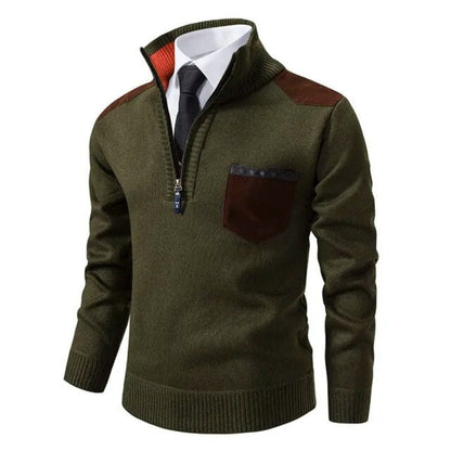 Pullover Sweater with Collar and Pocket - Macris