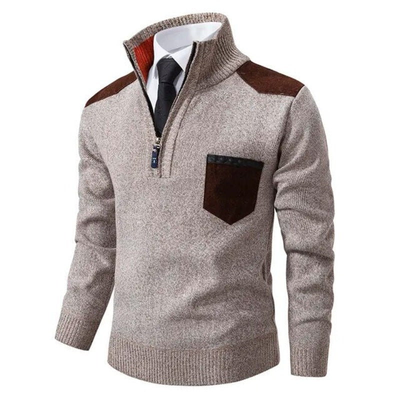 Pullover Sweater with Collar and Pocket - Macris