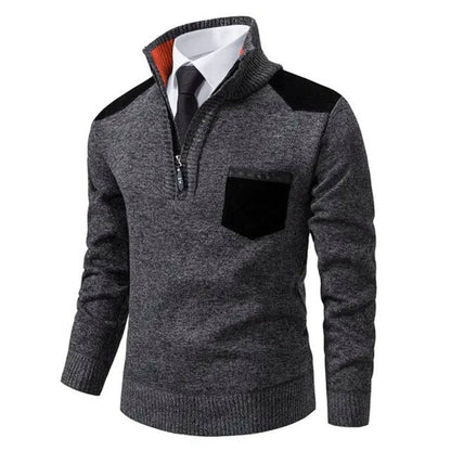 Pullover Sweater with Collar and Pocket - Macris