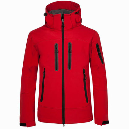 Weather-resistant men's jacket with multiple zip pockets