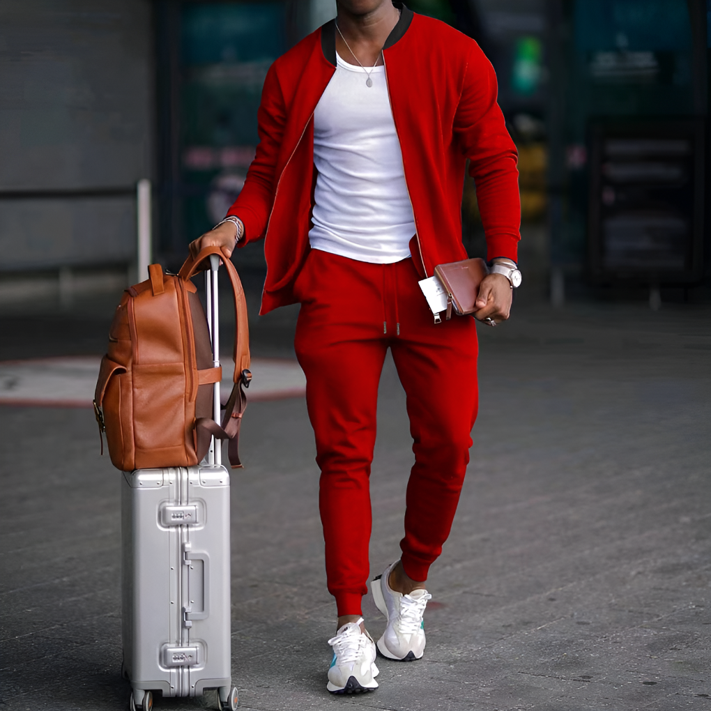 Men's Tracksuit with Zip Jacket and Trousers