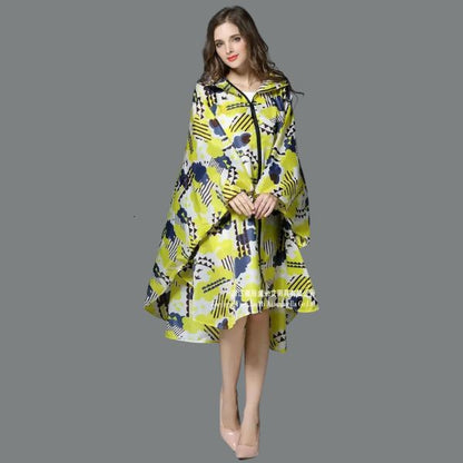 Modern waterproof unisex rain jacket with matching bag