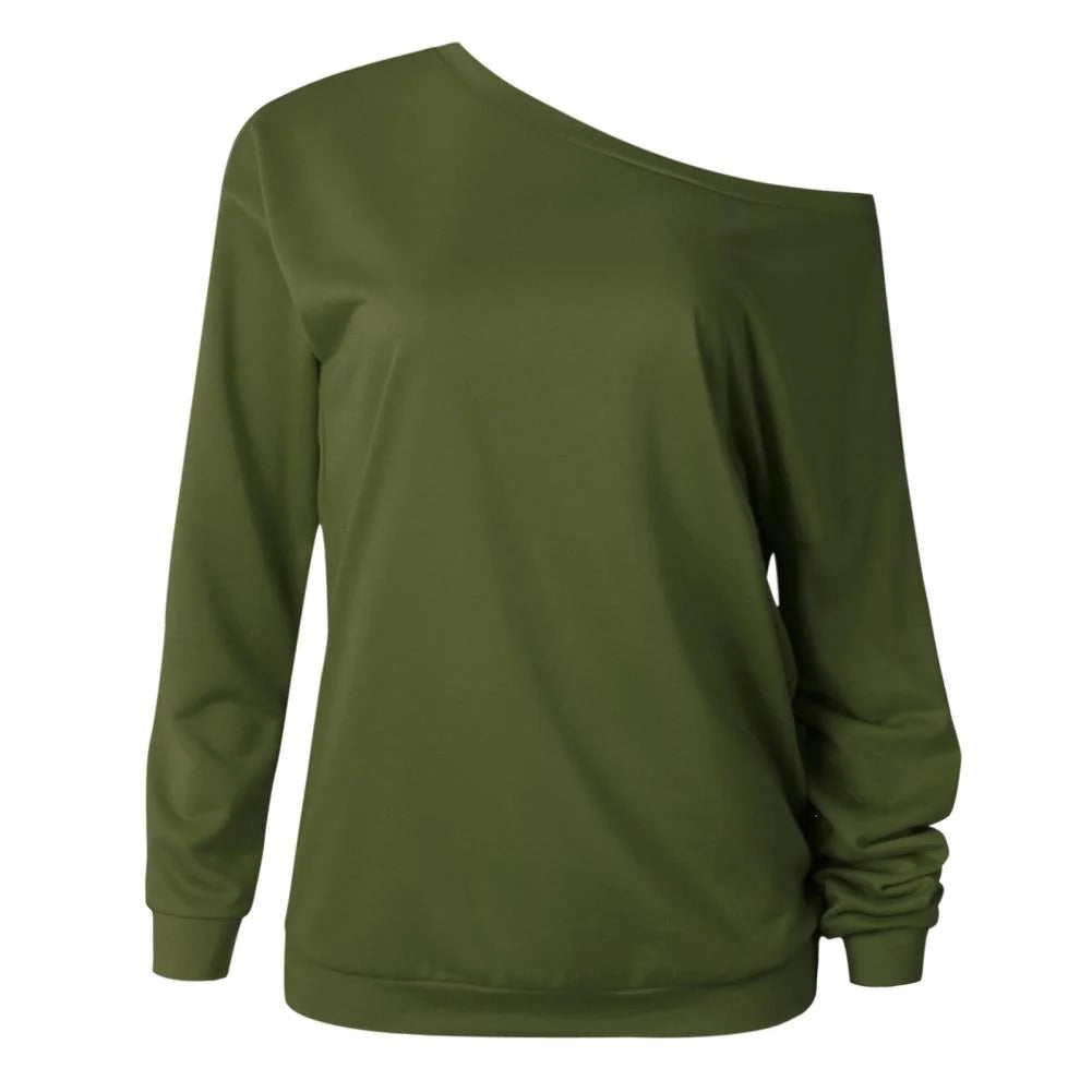 One off-shoulder loose warm women's sweater - Beatrix