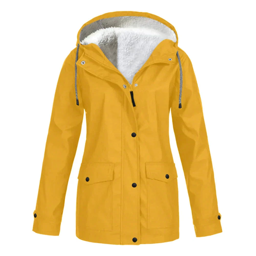 Rain Jacket with Fleece Lining and Hood