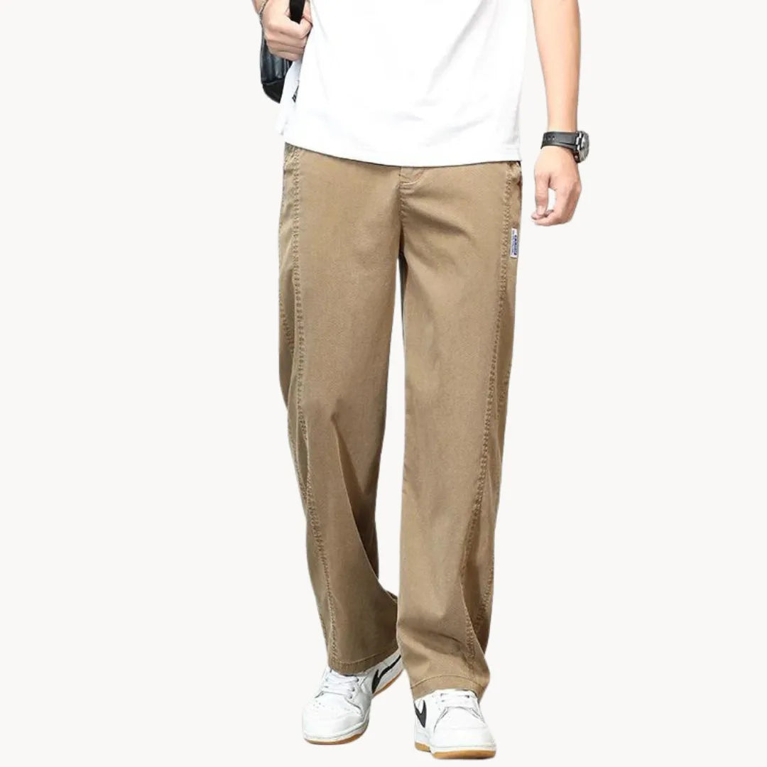 Jean droit avec taille élastique