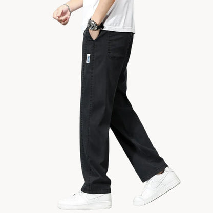 Jean droit avec taille élastique