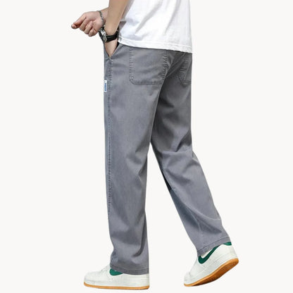 Jean droit avec taille élastique