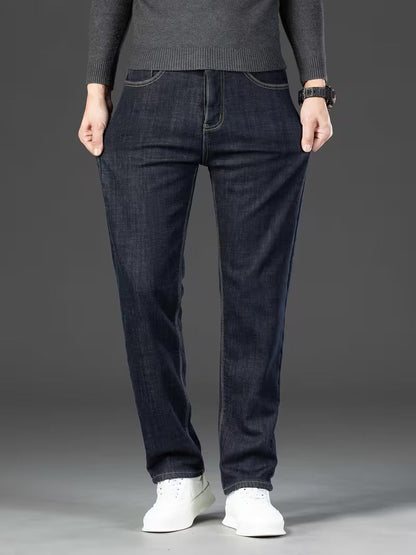 Pantalon droit pour homme avec doublure en polaire