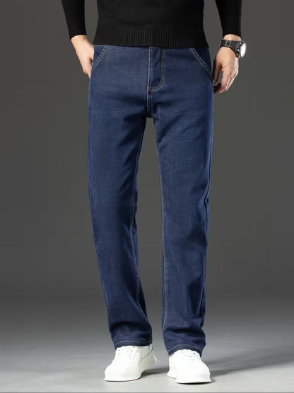 Pantalon droit pour homme avec doublure en polaire