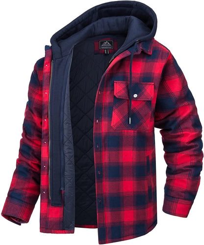 Chaqueta de cuadros para hombre con capucha - Piolo
