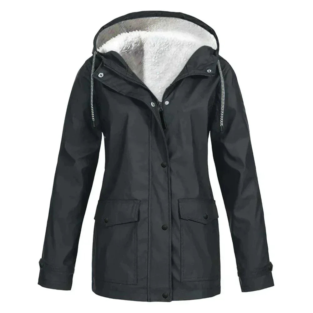 Veste de pluie avec doublure en polaire et capuche