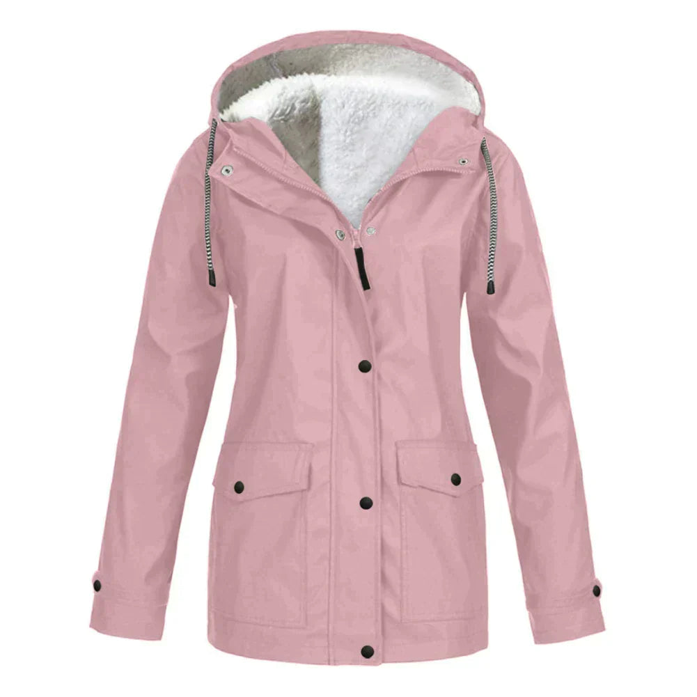 Veste de pluie avec doublure en polaire et capuche