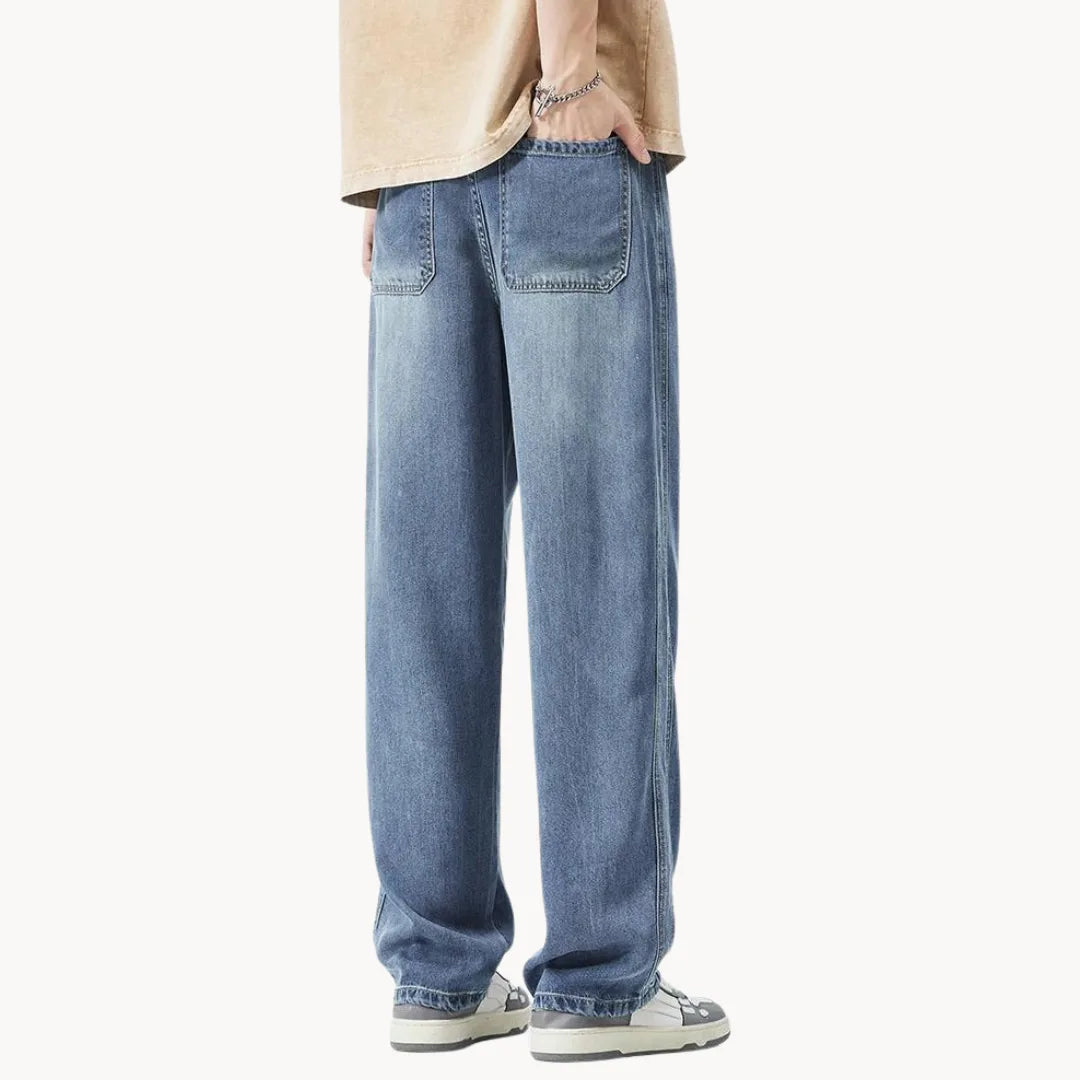 Jean pour homme coupe décontractée avec délavage clair