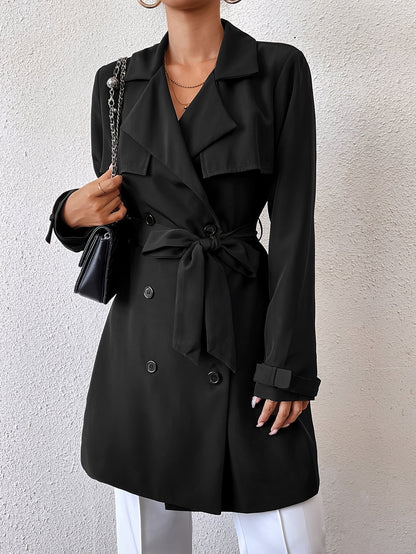 Remy | Reversible Long Coat with Tie Waist