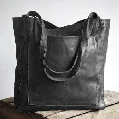 Leather Shoulder Bag for Women in Spacious Shopper Shape