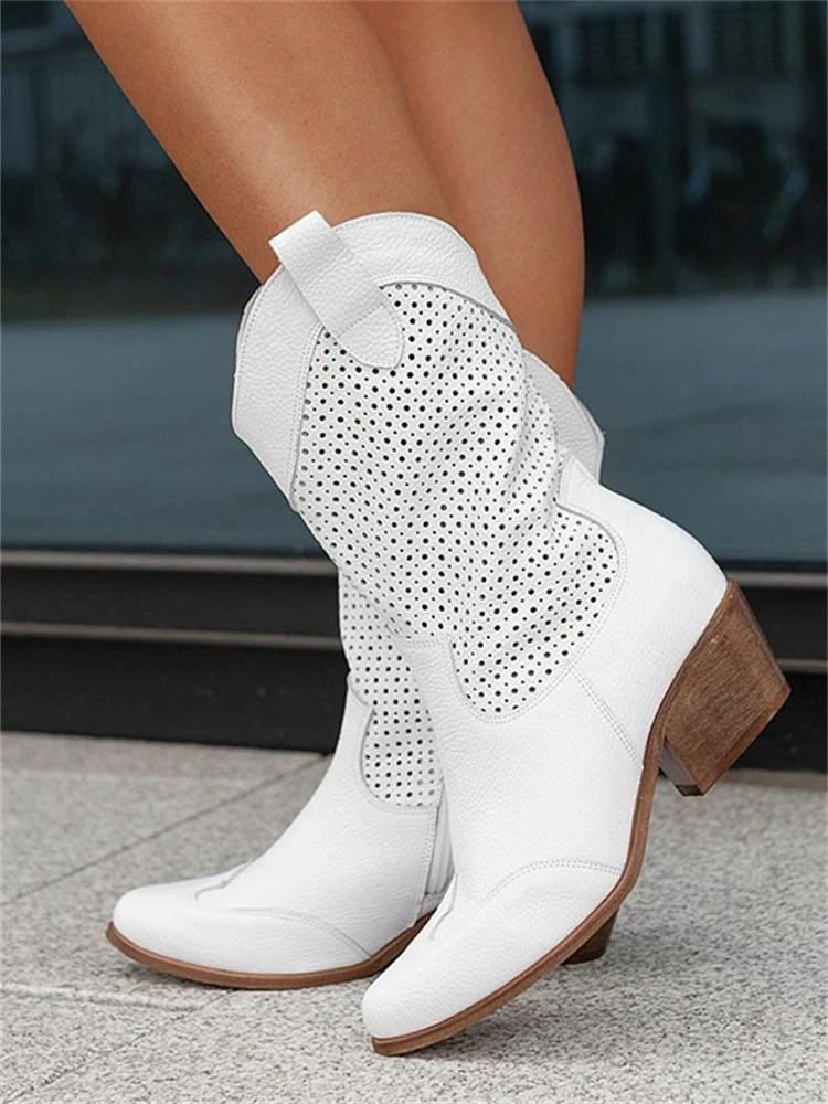 Mid-calf western cowboy boots for women - Stacey