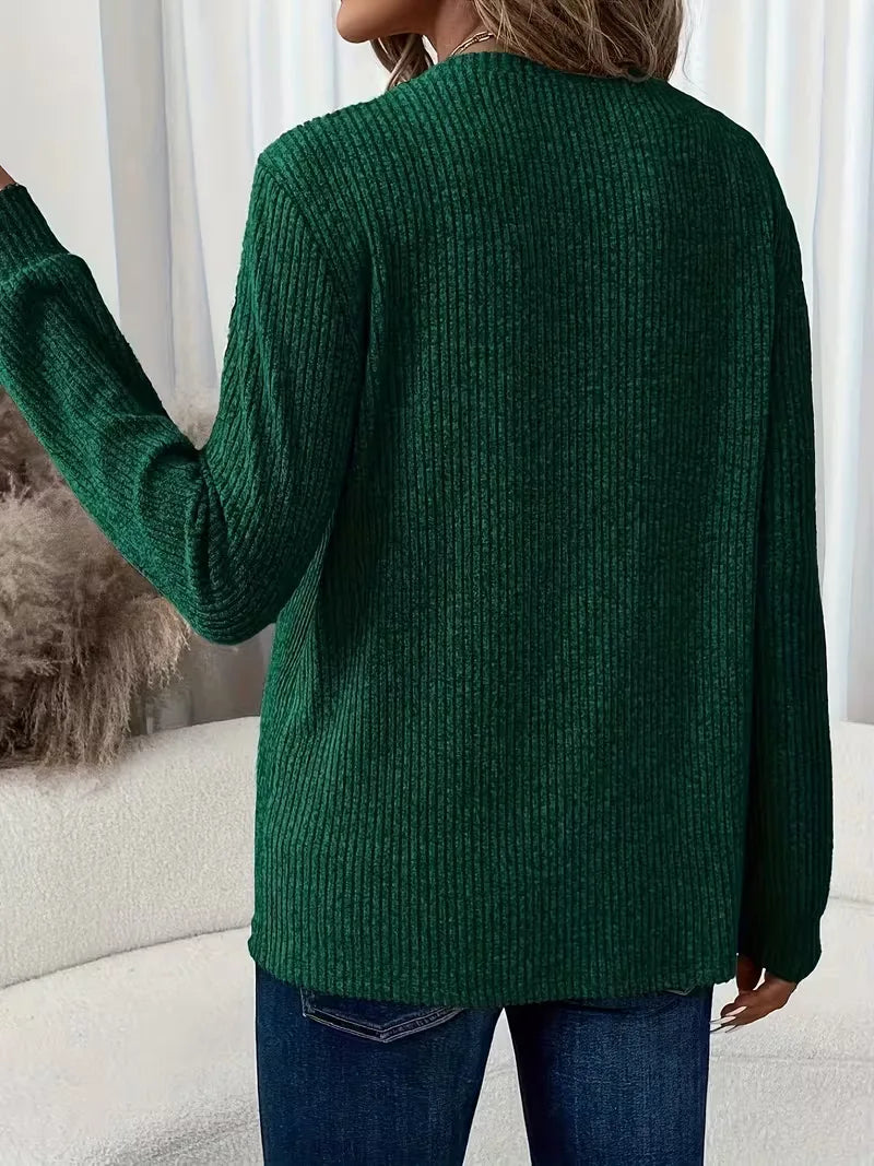 Ribbed Jumper with Round Neck