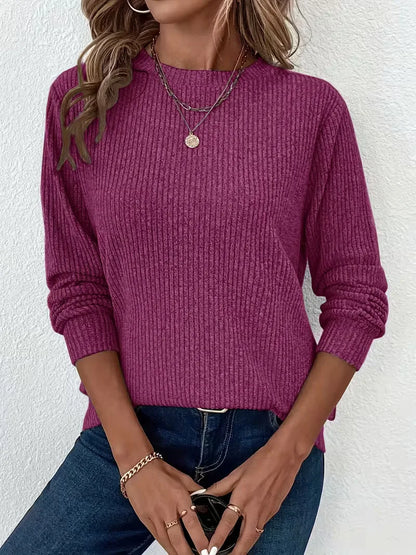 Ribbed Jumper with Round Neck