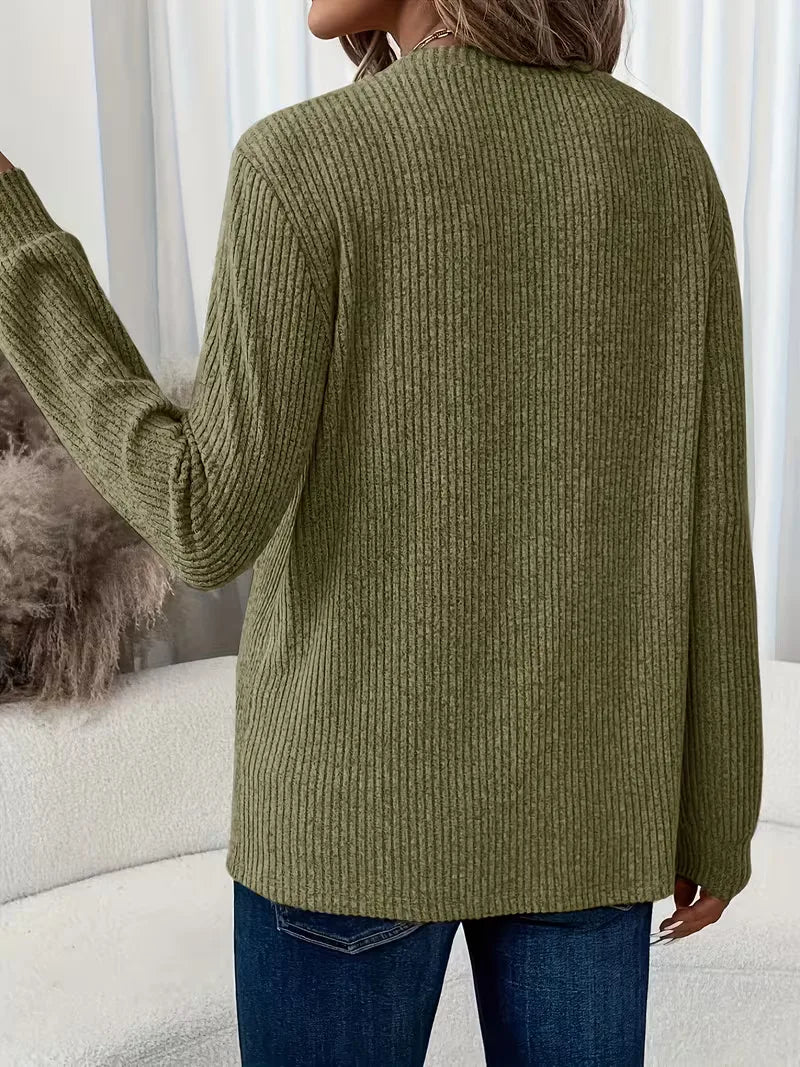 Ribbed Jumper with Round Neck