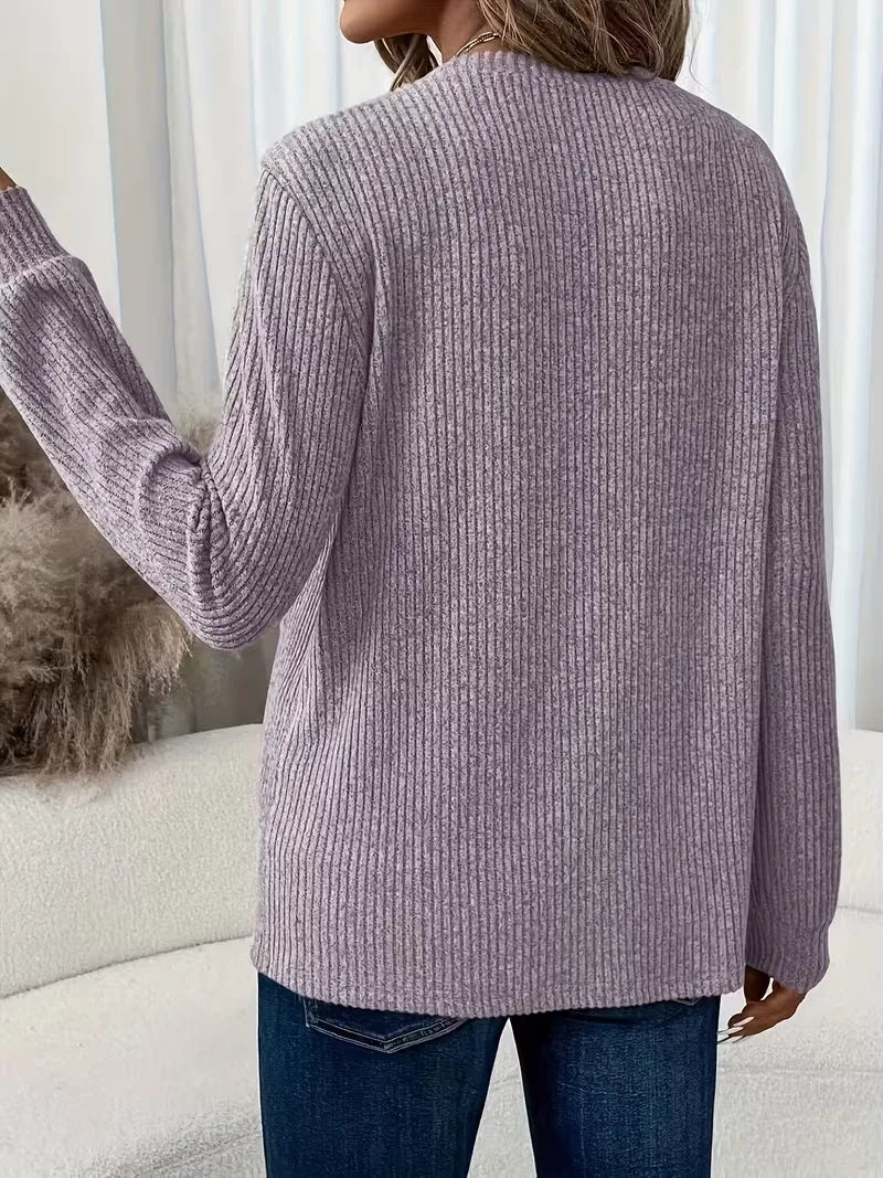 Ribbed Jumper with Round Neck