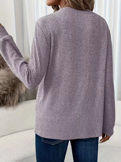 Ribbed Jumper with Round Neck