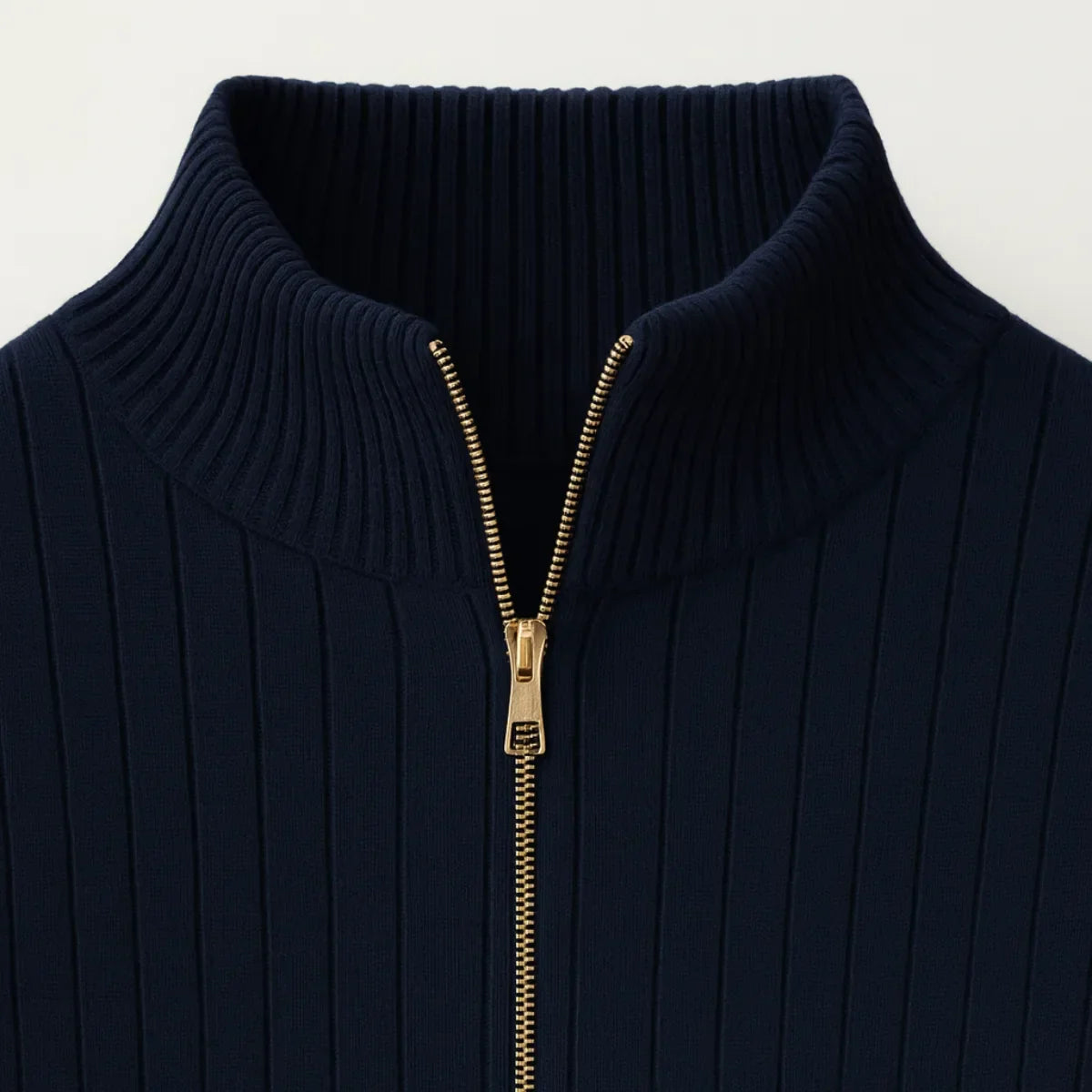 Half-zip jumper with stand-up collar