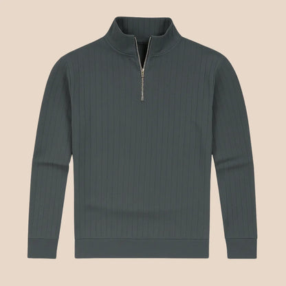 Half-zip jumper with stand-up collar