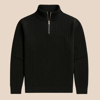 Half-zip jumper with stand-up collar