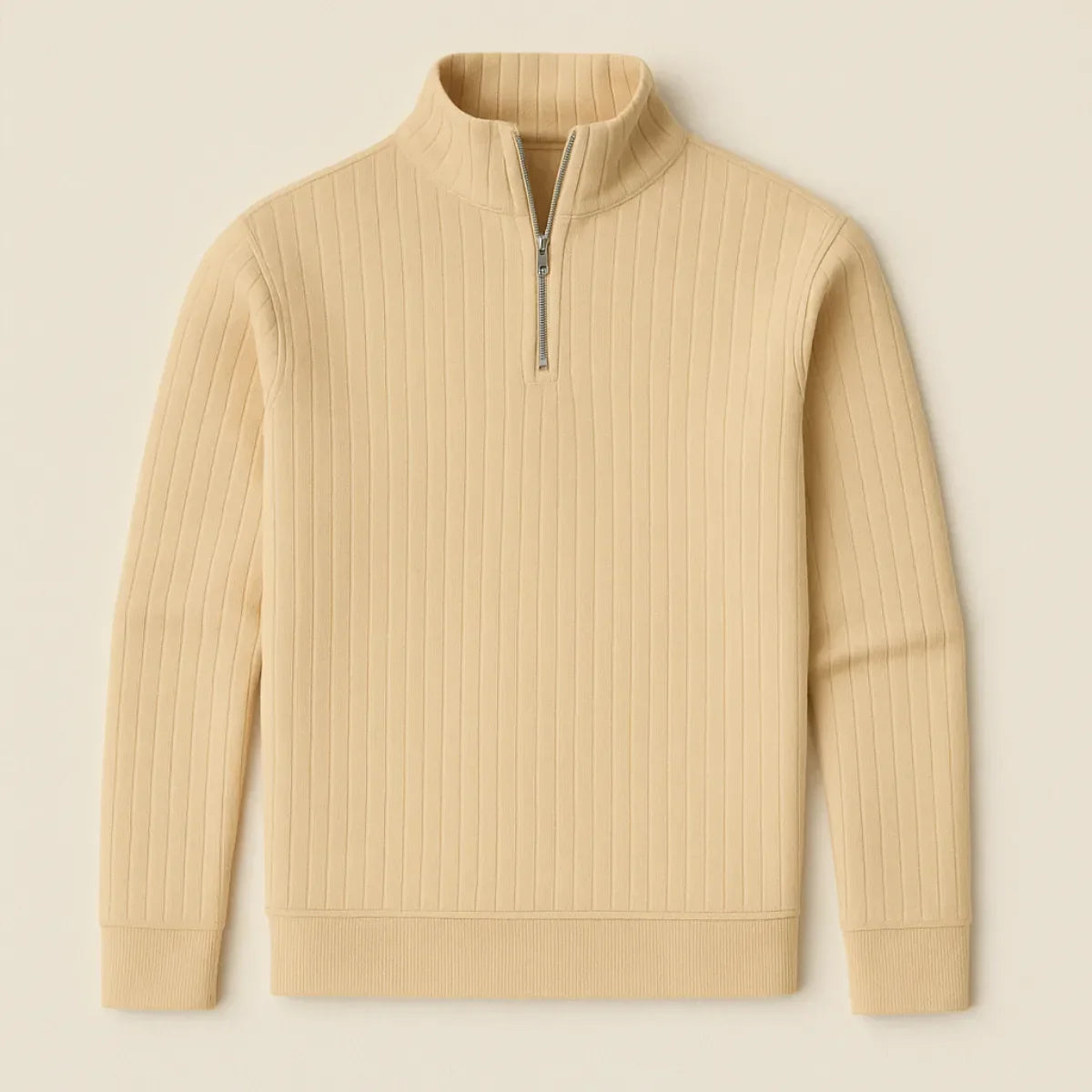 Half-zip jumper with stand-up collar