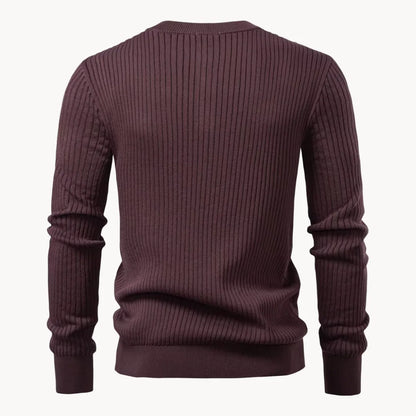 Hugo | Ribbed Sweater with Round Neck and Button Closure