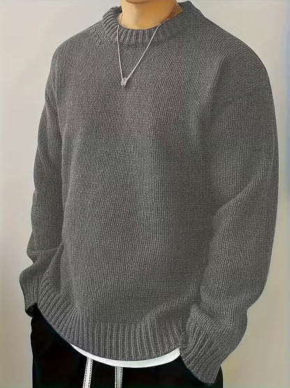Round Neck Ribbed Sweater
