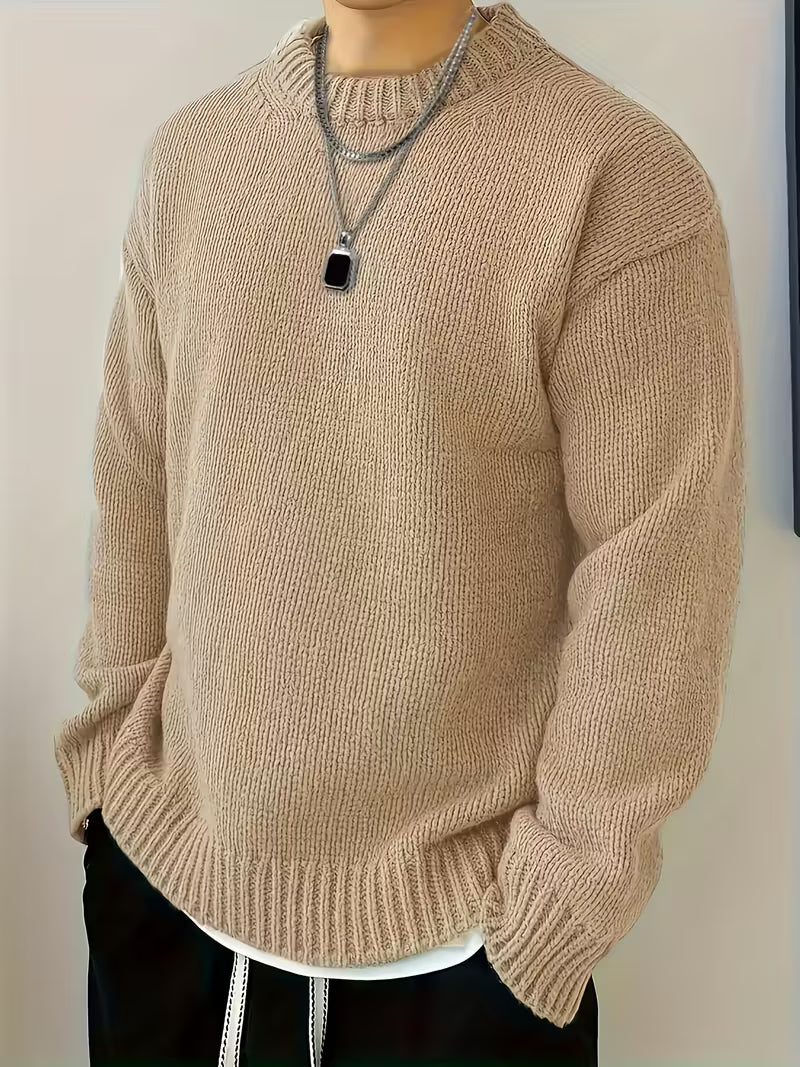 Round Neck Ribbed Sweater