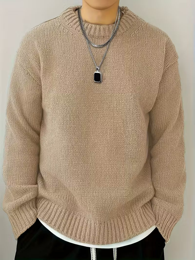 Round Neck Ribbed Sweater