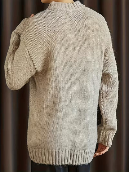 Round Neck Ribbed Sweater