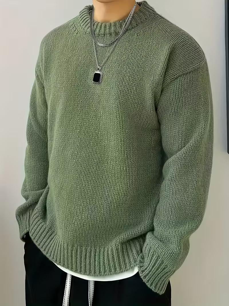 Round Neck Ribbed Sweater