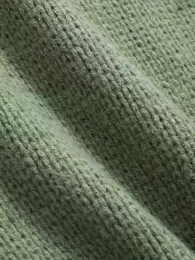 Round Neck Ribbed Sweater