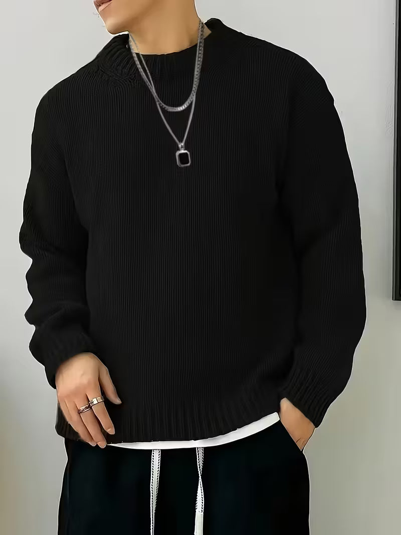Round Neck Ribbed Sweater