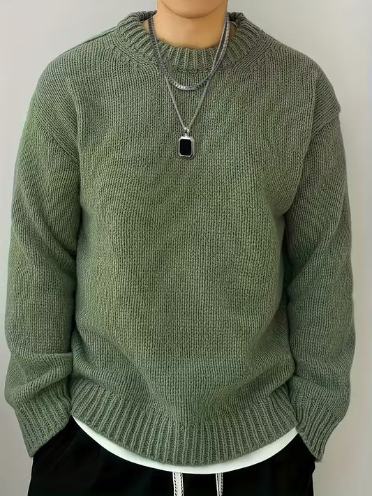 Round Neck Ribbed Sweater