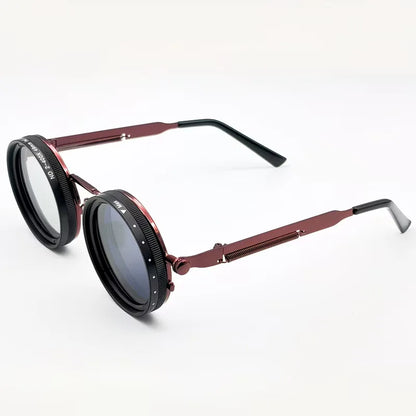 Round Sunglasses with Steampunk Design